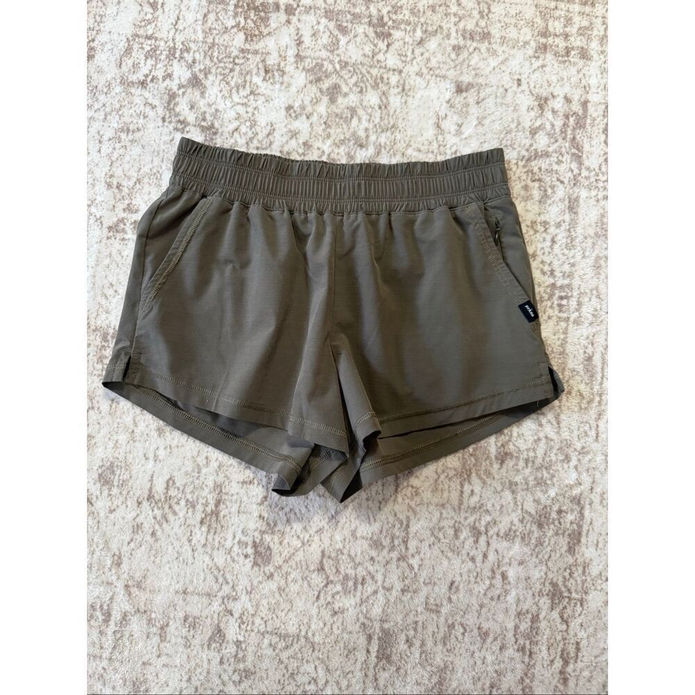 Prana Women's Elastic Waist Pull-On Athletic Running Shorts Beige Size XS